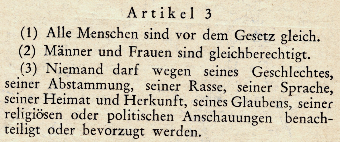 Grundgesetz Artikel 3 Absatz 3
